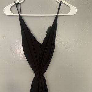 Black Lace Romper with Belt